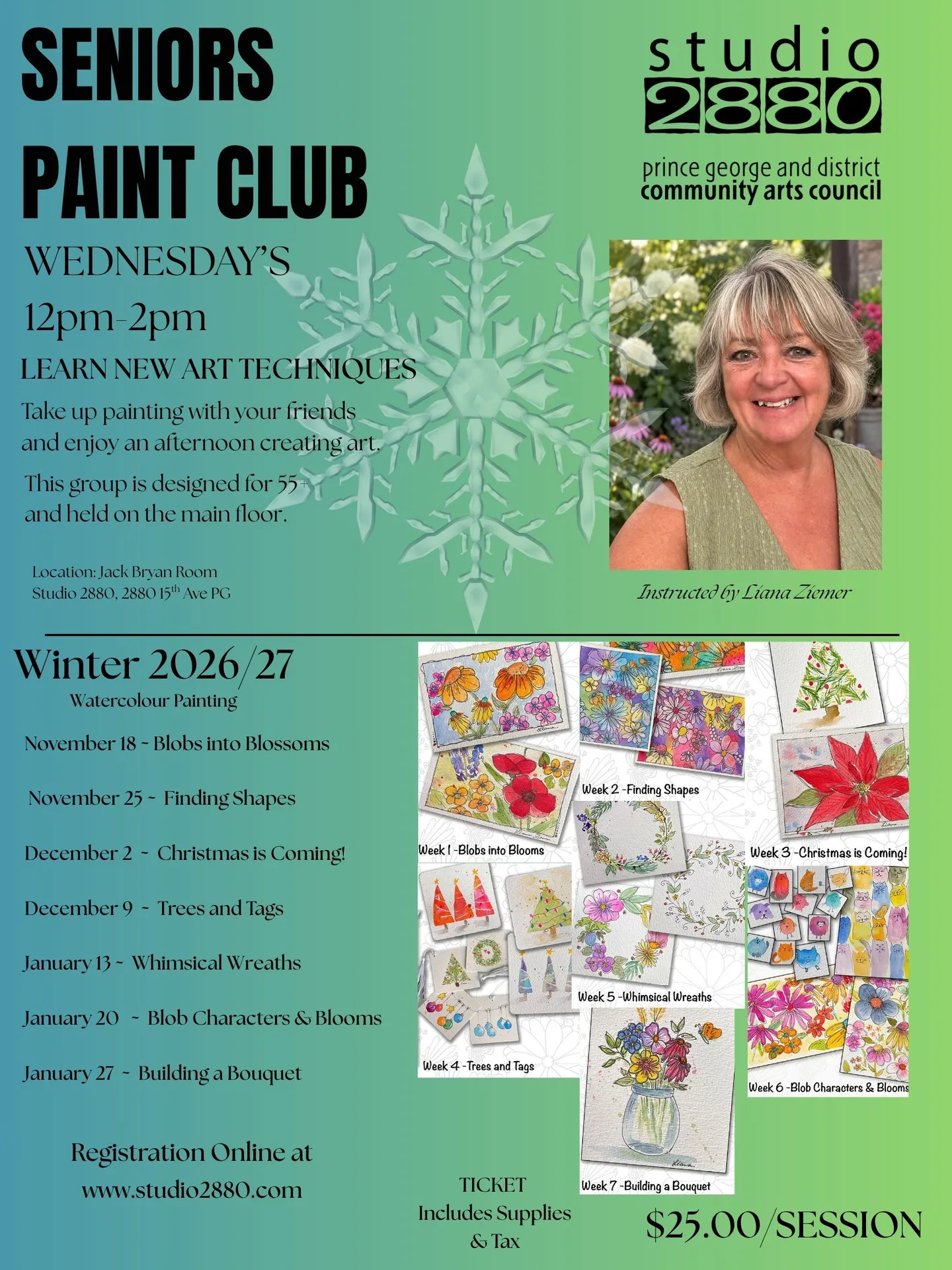 Seniors Paint Club – Wednesdays, Winter 2026/27 (Watercolour Painting)