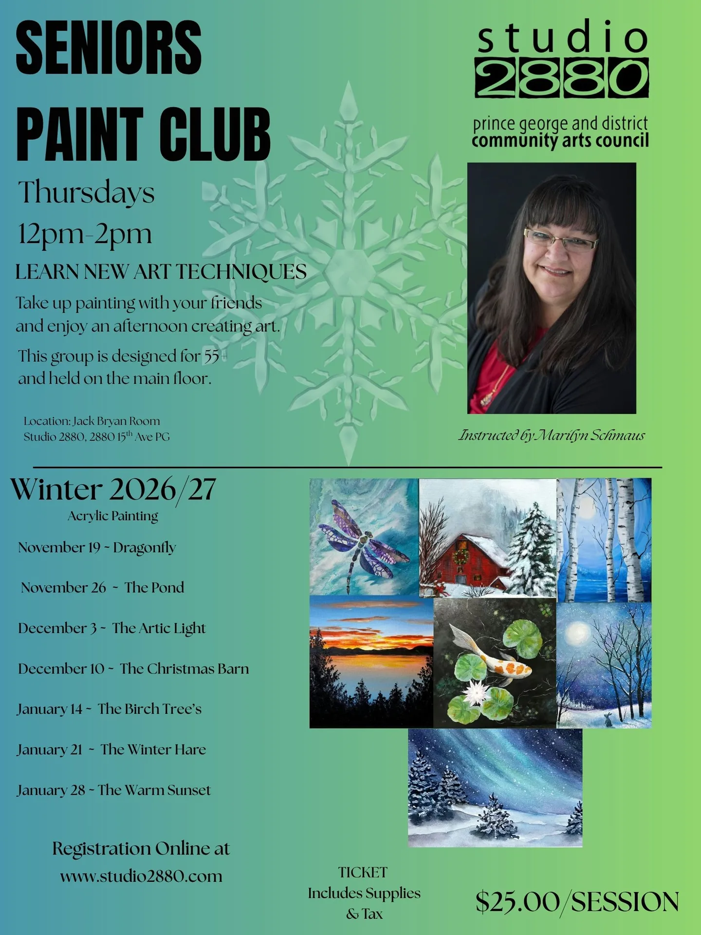 Seniors Paint Club – Thursdays, Winter 2026/27 (Acrylic Painting)