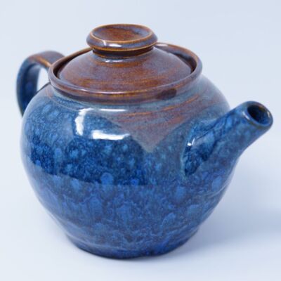 Blue and Brown Glazed Teapot
