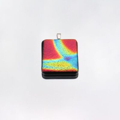 Rainbow Foil and Glass Pendant